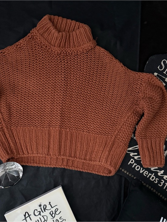 Free People Sweaters - Free People Chunky Turtleneck Sweater in Rust